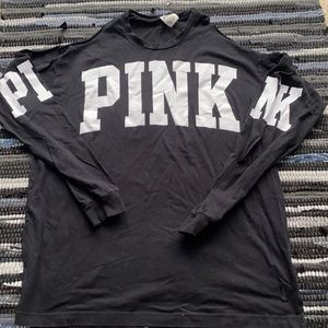 PINK Long Sleeve Cold Shoulder Tee